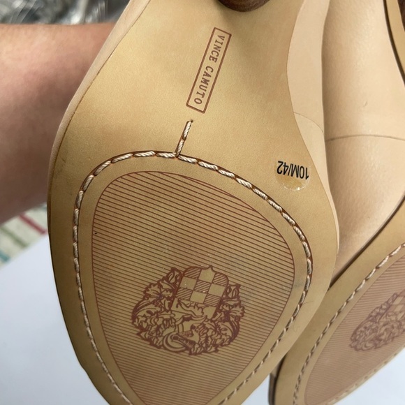 Vince Camuto Tan Peep-Toe Heeled Boots - Picture 5 of 5